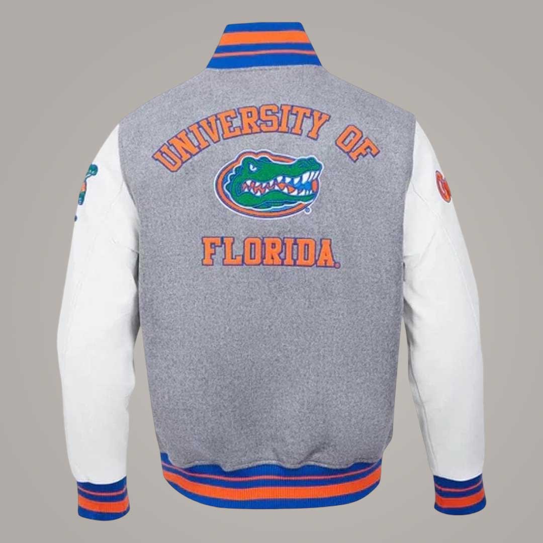 University of Florida Varsity Jacket with Leather Sleeves