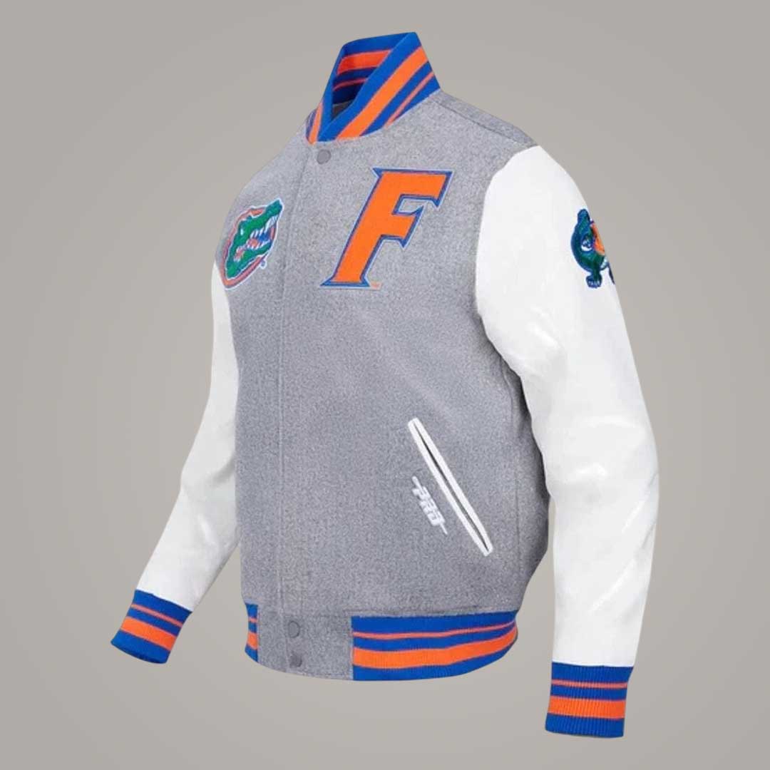 University of Florida Varsity Jacket with Leather Sleeves