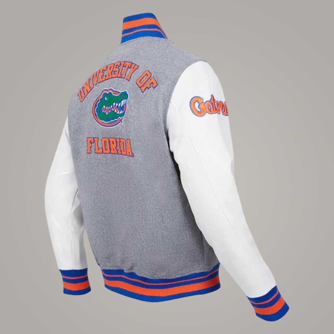 University of Florida Varsity Jacket with Leather Sleeves