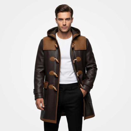 Vintage field duffle coat featuring traditional toggle closure by Jackets Kingdom