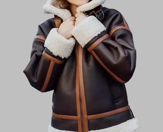 Winter Fur B3 RAF Aviator Shearling Leather Jacket for Women