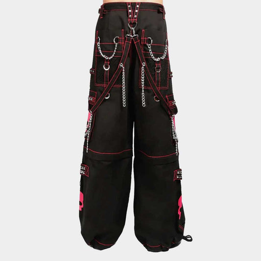 Women's Pink Skull Gothic Cyber Chain Goth Jeans Punk Rock Cotton Pants