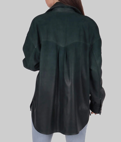 Women's Green Suede Leather Jacket