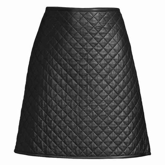 Women's Quilted Leather Skirt