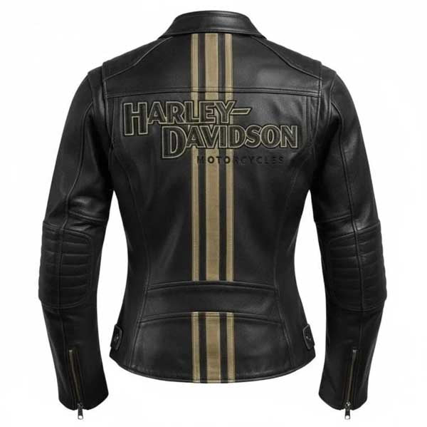 Womens Harley Davidson Black Cowhide Leather Riding Jacket