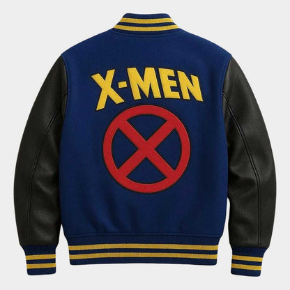 X Men Blue Black Letterman Jacket Comic Inspired Wolverine Style