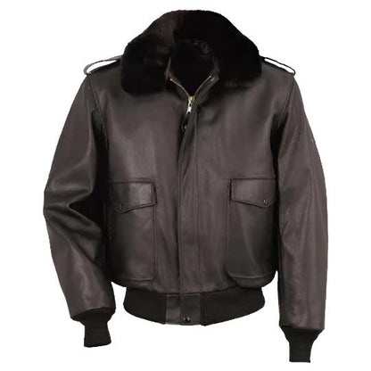 A-2 Naked Cowhide Leather Flight Bomber Jacket