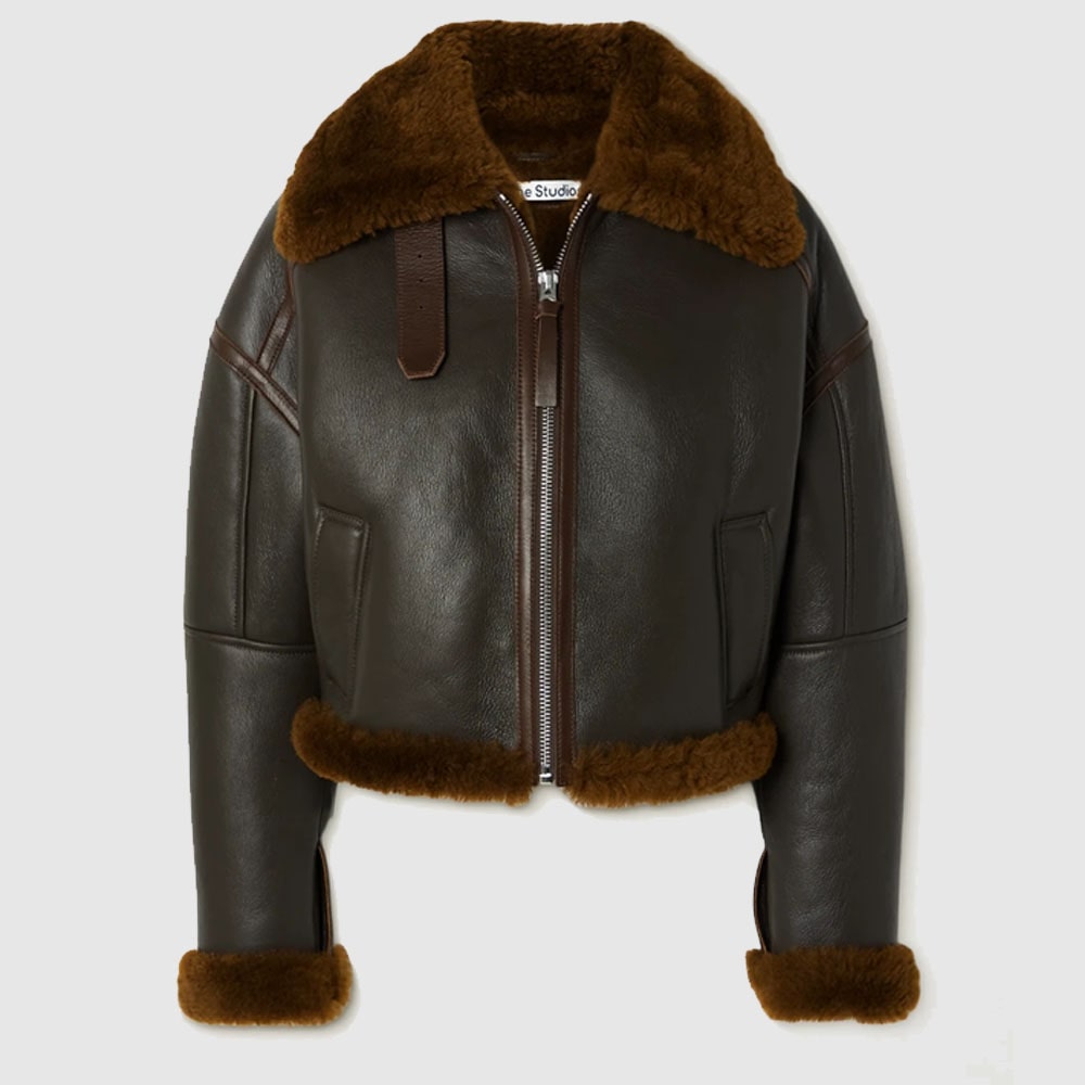 Acne Studios Shearling-Trimmed Leather Jacket - Textured Luxury!