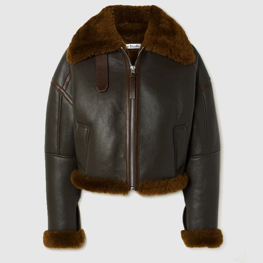 Acne Studios Shearling-Trimmed Leather Jacket - Textured Luxury!