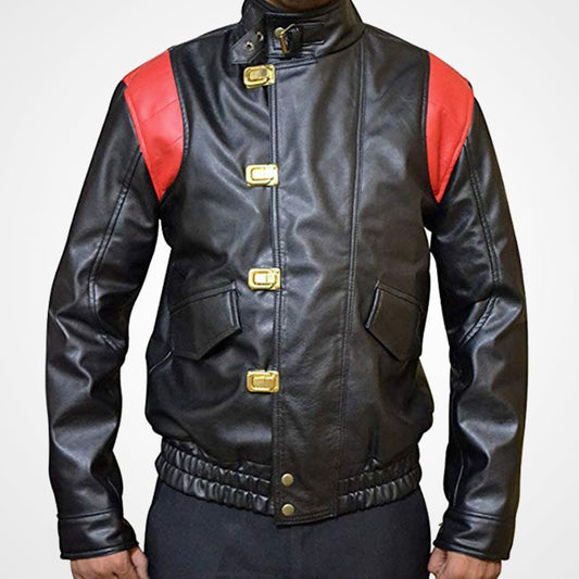 Men's Akira Kaneda Black Leather Motorcycle Jacket