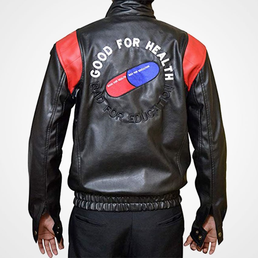 Men's Akira Kaneda Black Leather Motorcycle Jacket