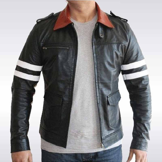Alex Mercer Leather Motorcycle Jacket - Moto Biker Jacket