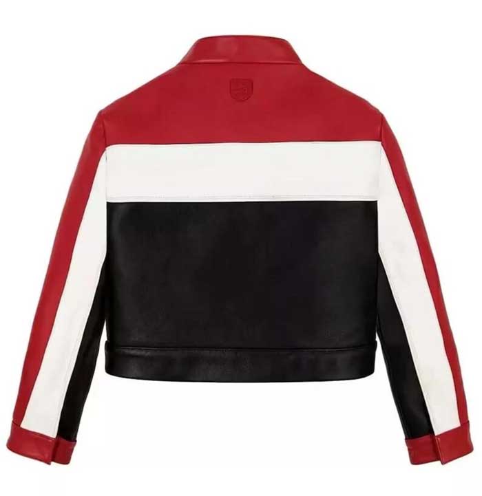 Avirex Womens Cropped Cowhide Leather Bomber Jacket Varsity Style