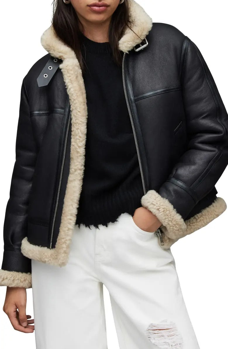 B-3 Aviator RAF Black Shearling Jacket