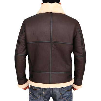 B3 Bomber Aviator Shearling Leather Jacket