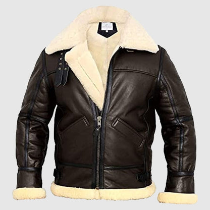 B3 Bomber Shearling Aviator Jacket - Classic Style!