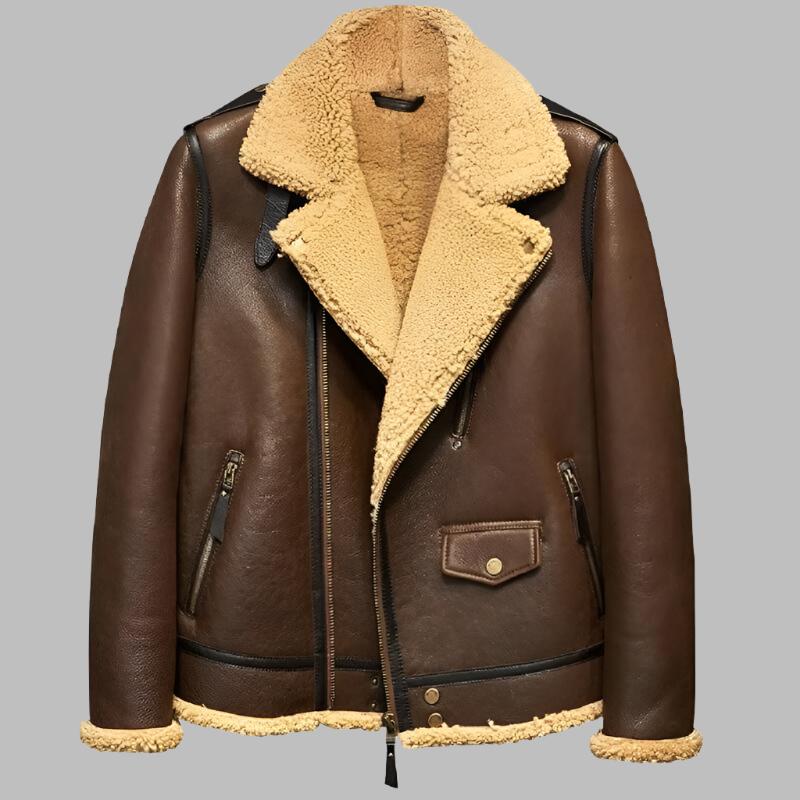 B3 Shearling Leather Jacket - Flying Jacket Men