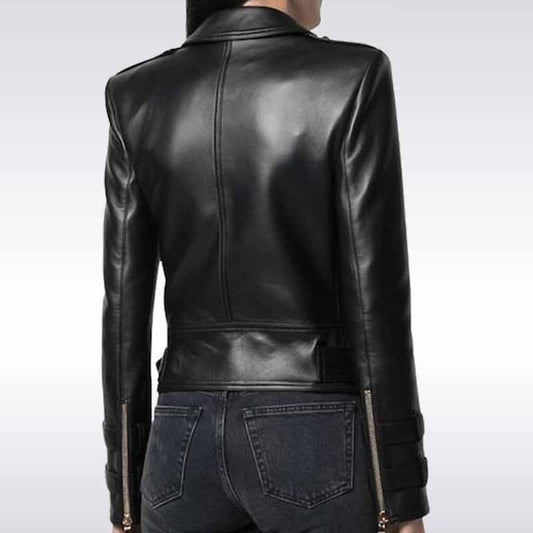 Black leather jacket