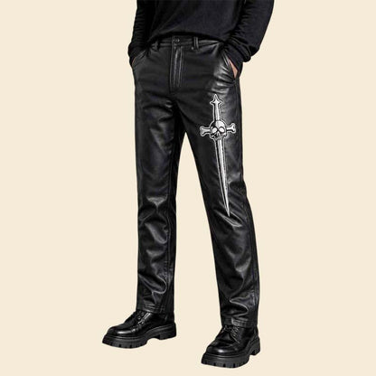 Best gothic leather pants for men premium genuine leather