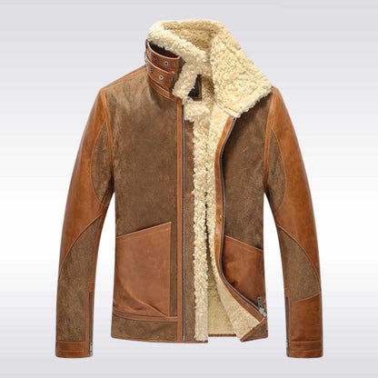 Best Mens Shearling Aviator Bomber Jacket - Jackets Kingdom
