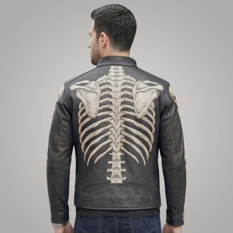 Best skeleton leather motorcycle jacket crafted from genuine cowhide leather