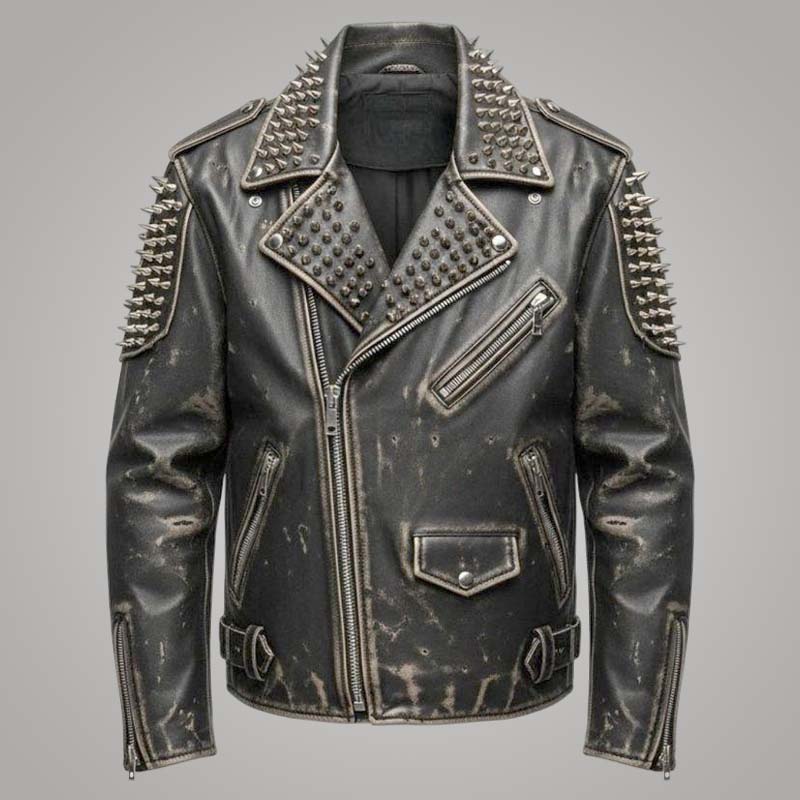 Best sugar skull cowhide leather biker jacket for men by Jackets Kingdom