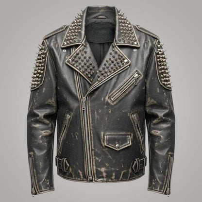 Best sugar skull cowhide leather biker jacket for men by Jackets Kingdom