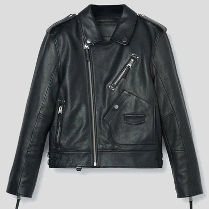 Black Biker Leather Motorbike Jacket for Men - Ride in Style