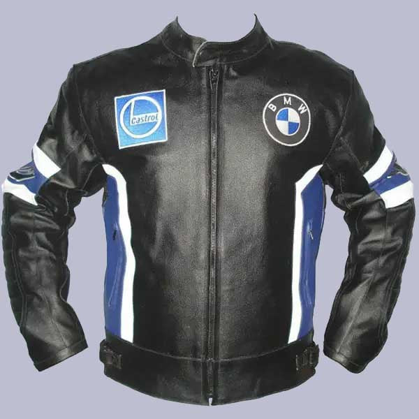 Black BMW Genuine Cowhide Motorcycle Racing Jacket with Premium Craftsmanship | Jackets Kingdom