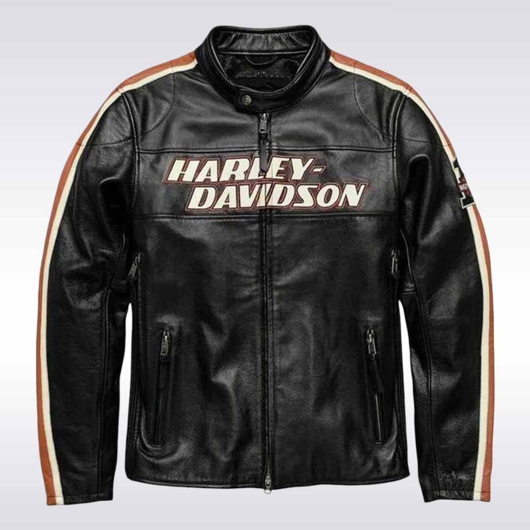 Black Harley Davidson Leather Motorcycle Jacket