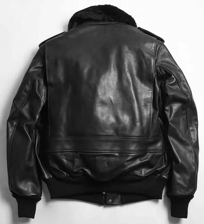 black mens shearling leather jacket