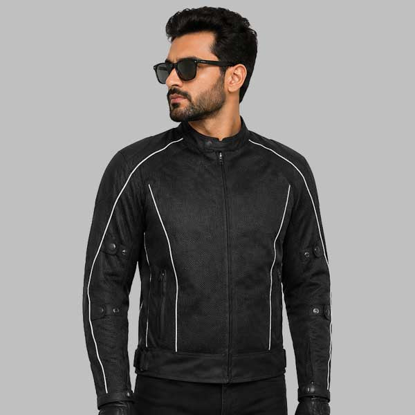 Black Summer Joy Mesh Motorcycle Jacket