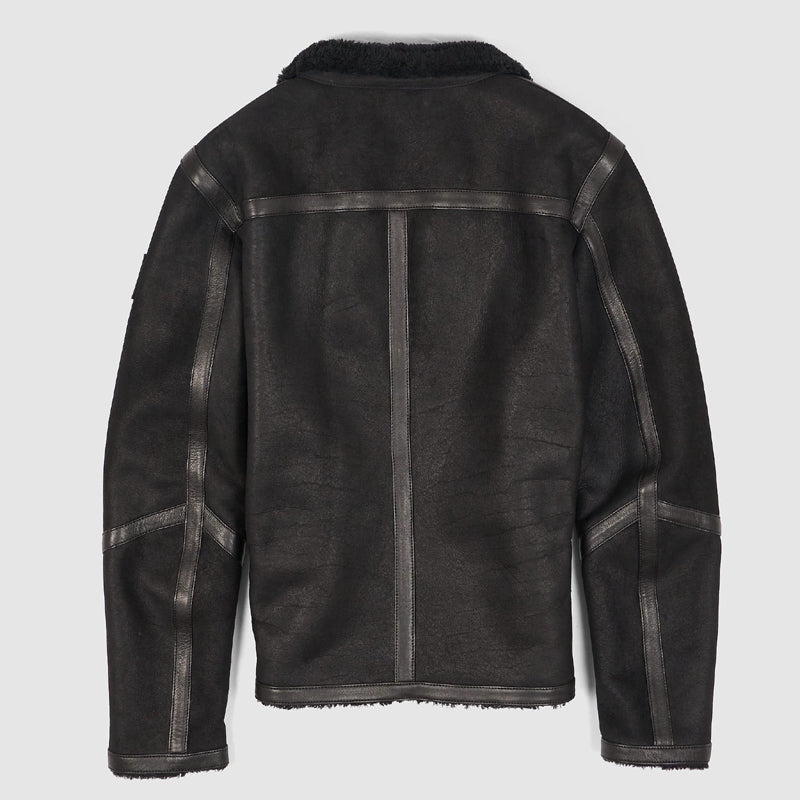 Black Shearling Jacket for Men