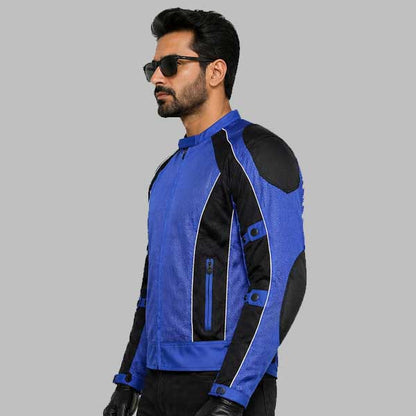 Blue Summer Joy Mesh Motorcycle Jacket