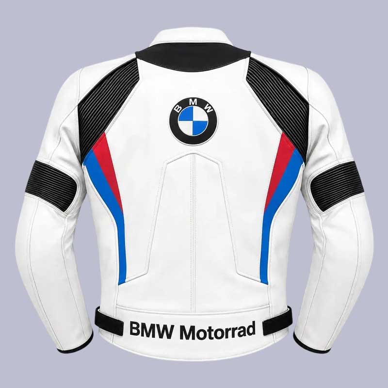 BMW Biker Leather Jacket with BMW M Racing Design | Jackets Kingdom