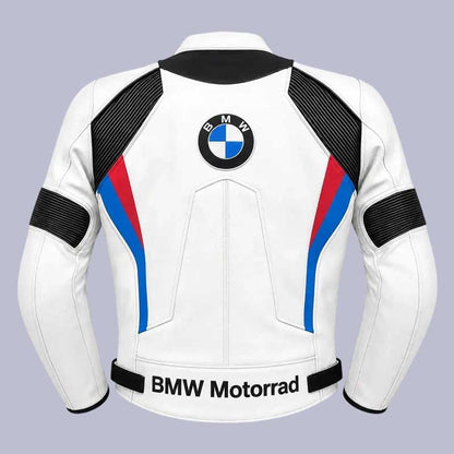 BMW Biker Leather Jacket with BMW M Racing Design | Jackets Kingdom
