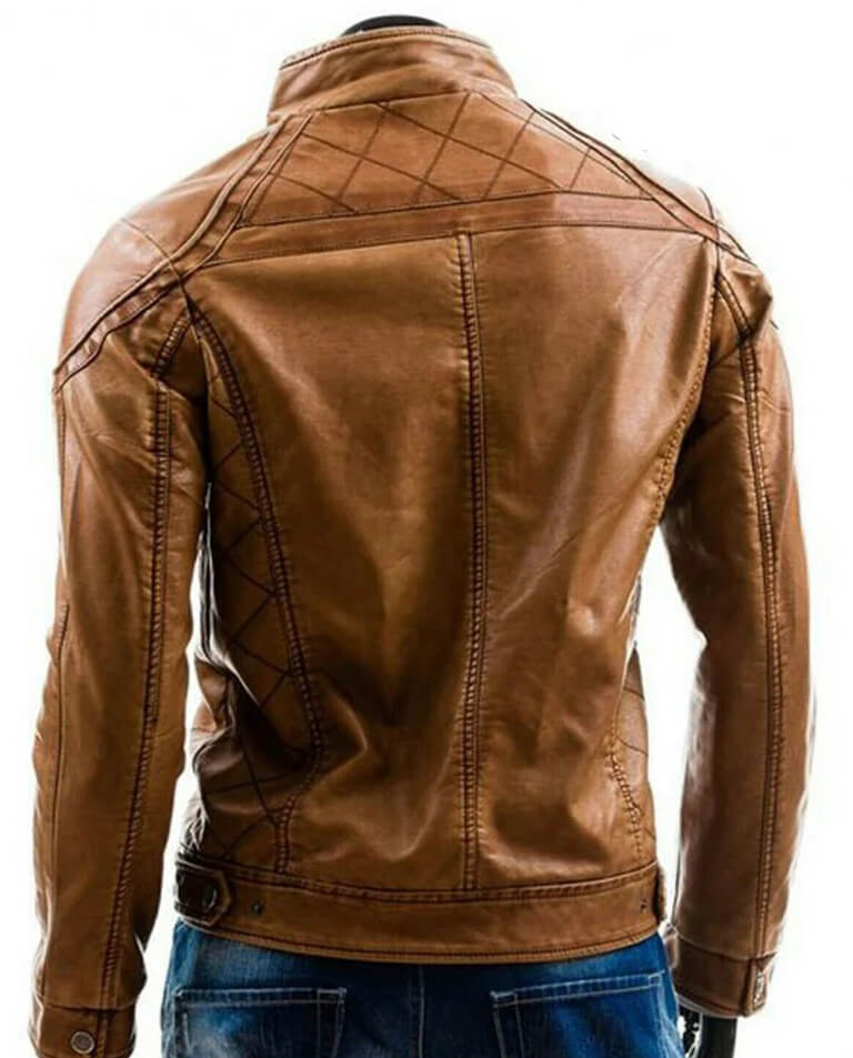 buy best mens brown fashionable biker jacket