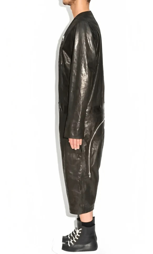 Buy Men's Black Leather Jumpsuit