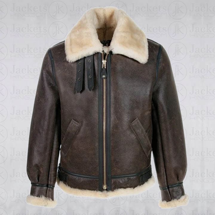 Classic B-3 Sheepskin Leather Bomber Jacket - Shearling Jacket & Coat
