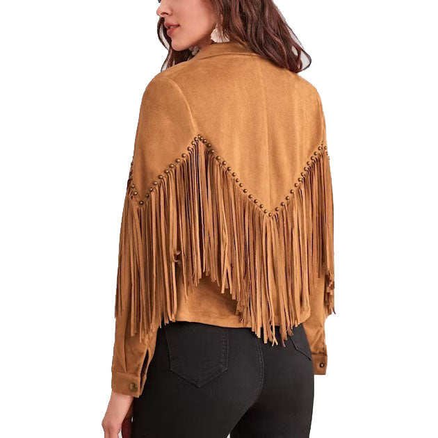 Cowgirl Western Native Suede Leather Fringe Jacket