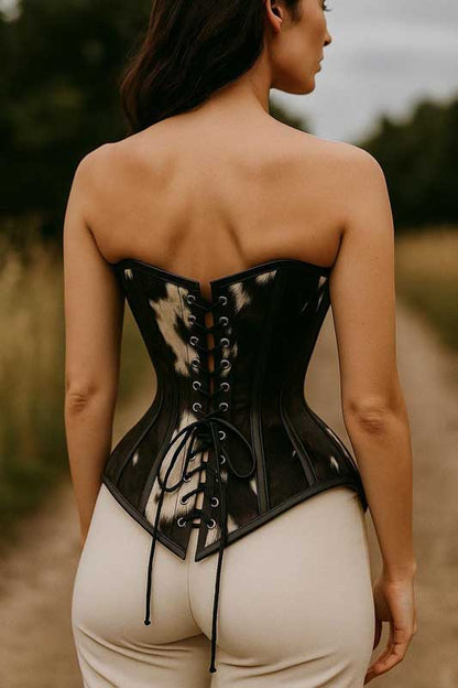Handmade Cowhide Leather Steel Boned Corset