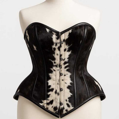Handmade Cowhide Leather Steel Boned Corset