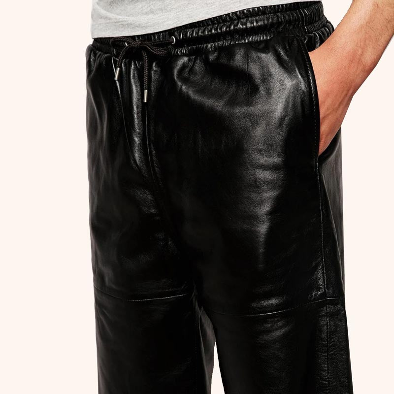 Designer Black Leather Shorts for Men - Jackets Kingdom