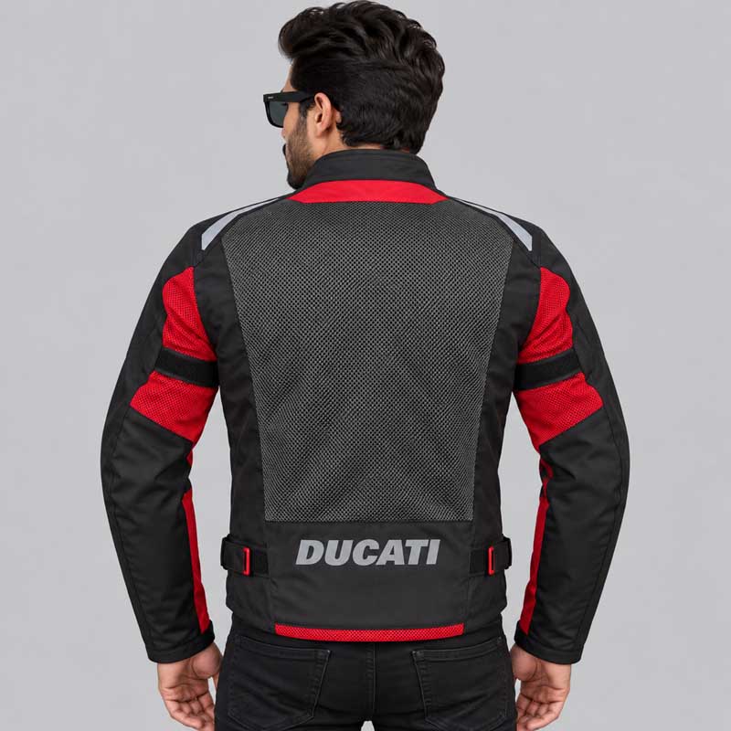 Men's Ducati Corse motorcycle jacket with breathable mesh fabric