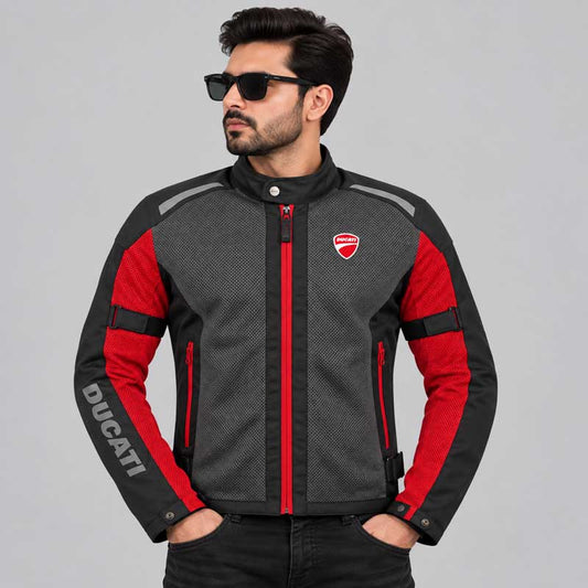 Ducati Corse mesh motorcycle jacket for men with CE armor