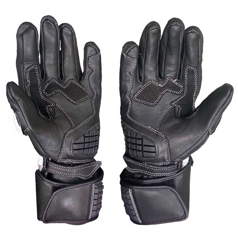 Ducati MotoGP leather racing gloves with carbon fiber knuckle protection by Jackets Kingdom