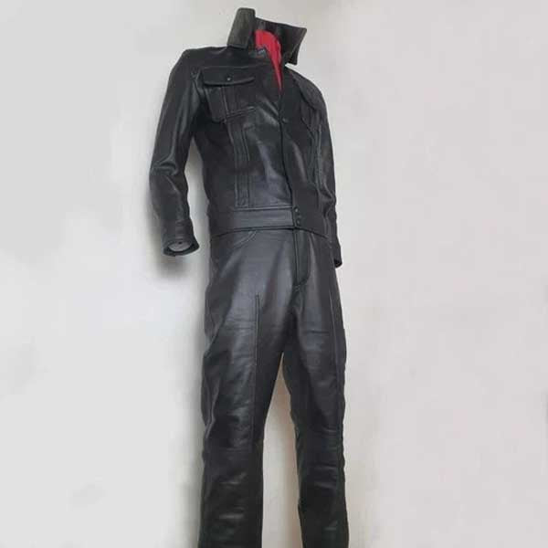 Mens Elvis Presley Comeback Special Black Leather Suit