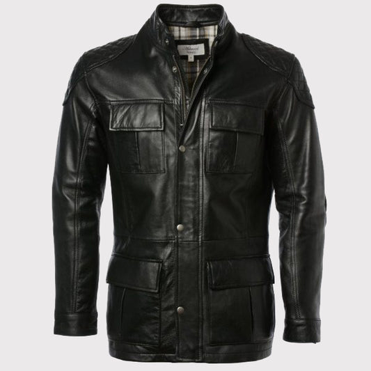 Exclusive Black Leather Coat for Men