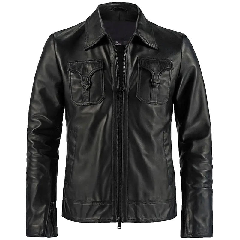 Fashion Men's Drifter Black Leather Jacket