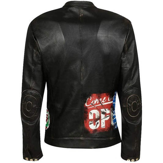 Fashion Printed Leather Jacket